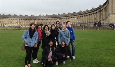 American Students in front of The Royal Crescent, Bath