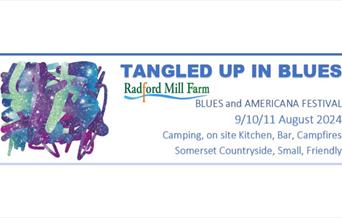 A poster for the Tangled Up In Blues Festival in Timsbury, Somerset