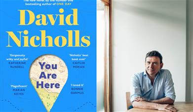 Author David Nicholls with his book You Are Here