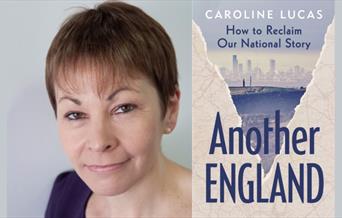 Caroline Lucas and her book cover Another England: