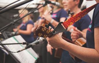 The Mother Pluckers performing at Box Ukulele Festival  in 2018