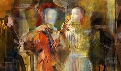 Painting of musicians